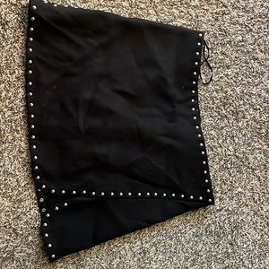 Black beaded mini skirt